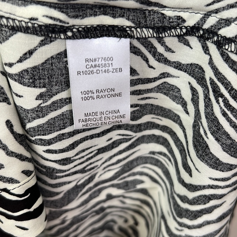 Free People x Sandrine Rose Zebra Animal Print Short Sleeve Top Size S - Picture 9 of 9